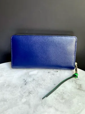 NWT Marc Jacobs The Snapshot J-Marc Zip Around Wallet Saffiano Colorblock 💙🩶💚 thumbnail 3