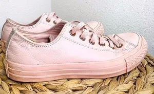 Converse Shoes Antique Rose All Leather Pink Low Tops Sneakers thumbnail 1