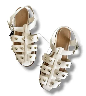Universal Threads Winnie White Studded Strappy Fisherman Sandals Women’s 9.5 NEW thumbnail 1