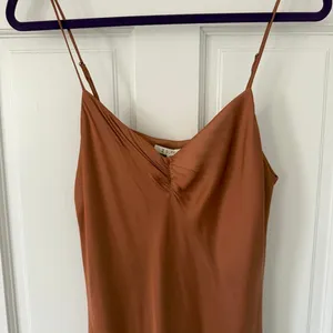 boho indie wedding guest Z Supply Lark Slip Midi Dress in Penny size thumbnail 5