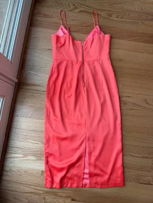 Bardot Ayla Midi Dress Orange Fizz Satin Corset NWT XL US 10 thumbnail 9