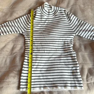 White & Black Striped Mock Neck Sweater thumbnail 7
