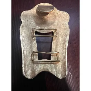 Alexis Kirk Belt Buckle Gold Toned 1980's 80s Mob Wife ONE‎ SIDE thumbnail 2