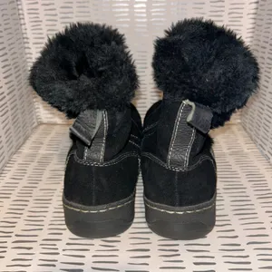 BareTraps Ellea Black Suede Leather Faux Fur Trim Ankle Boots Womens 9.5 M Cabin thumbnail 5