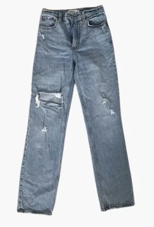 Abercrombie & Fitch 90s Straight Ultra High Rise Distressed 0R thumbnail 1