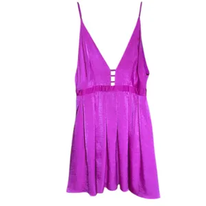 Free People Gabby’s Party all Night Fuchsia Spaghetti Strap Low Cut Dress thumbnail 9