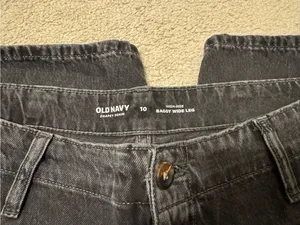 Old Navy Black Wide-Leg Jeans thumbnail 3