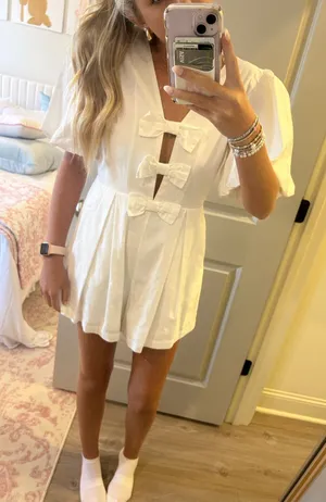 Mabel White Romper thumbnail 1