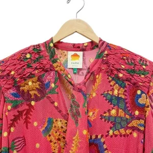 NWT Farm Rio Sunset Tapestry Floral Long Sleeve Boho Maxi Dress Warm Red Size XS thumbnail 11