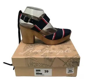 ‎Free People Monaco Boho navy striped wrap clog 39/9 thumbnail 1