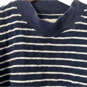MADEWELL Striped Quilted Sweatshirt Pullover Sweater Top thumbnail 6