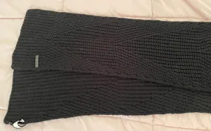 Rebecca Minkoff NWT Traveling Rib Black Knit Scarf, size 76x10” thumbnail 10