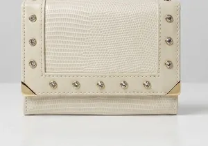 Swarovski Crystal Embellished Lizard Embossed Bifold Leather Wallet thumbnail 1