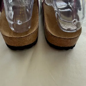 Tatami Women Leather Whimsy Sandals 39 Plum Rhinestone Buckle Slide Birkenstock thumbnail 5
