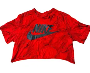 Nike Red & Black Marbled Crop Tee 🖤❤️ | M thumbnail 1