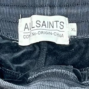 AllSaints Sweatpants‎ Velour Lined Washed Black Joggers XL Ramskull Logo Y2K EUC thumbnail 2