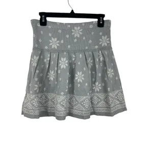Princess Vera Wang Pleated Gray Sparkle Snowflake Knit Sweater Skirt M NWT thumbnail 2