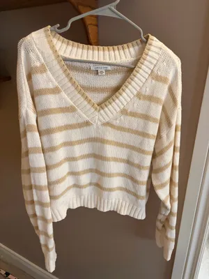 American Eagle Striped Cropped Sweater Medium  thumbnail 3