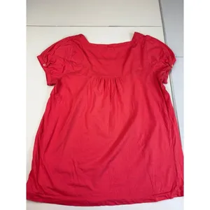 J Crew Coral Square Neck Short Sleeve Blouse Top Basic Casual Everyday M‎ thumbnail 3