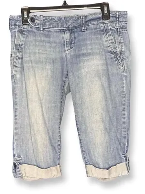 American Eagle Y2K Denim Roll Up Capri Sz 4 thumbnail 2