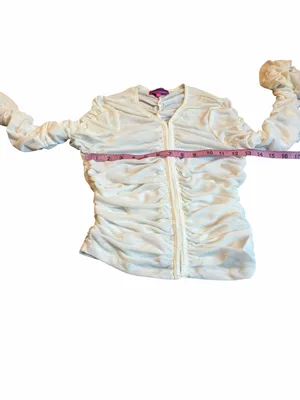 EDIKTED cream ruched blouse thumbnail 3