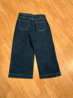 Banana Republic Premium Denim High Rise Wide Leg Crop Jeans 28P thumbnail 7