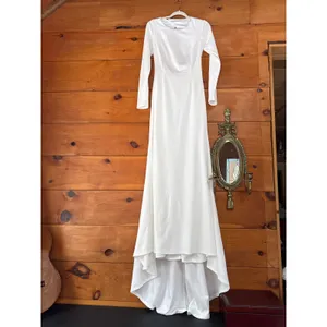 Lulus Eloquent Endearment White Long Sleeve Backless Maxi Dress Bridal Wedding M thumbnail 4