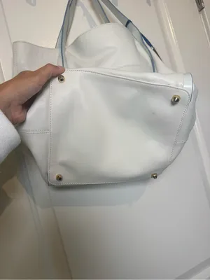 Pour La Victoire Cream Leather Tote with Top Handles thumbnail 6