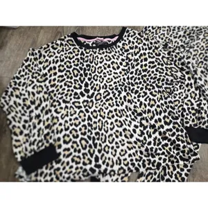 Kate Spade Classic Leopard Animal Print Shirt Joggers Pajamas Lounge Set Large thumbnail 8