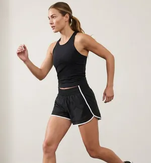 NWT Athleta Mesh Racer Run Mid Rise 4” Athletic Performance Shorts Size Medium. Waist 30in thumbnail 1