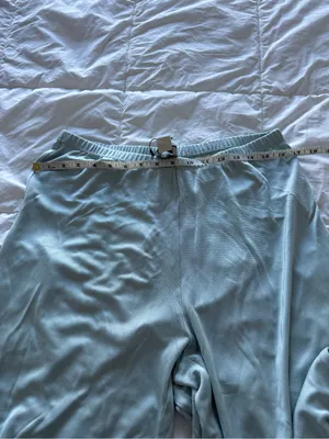 Calvin Klein light cloud blue lounge wear luxury relaxed wide pants large NWT thumbnail 11
