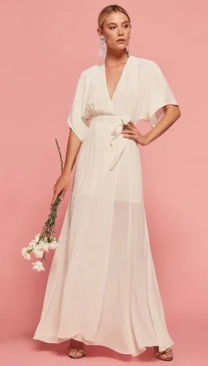 NWT Reformation Winslow Dress in Ivory Size Small thumbnail 1