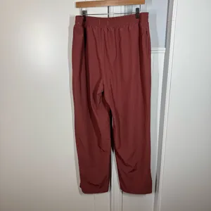 Abercrombie & Fitch Traveler Track Pants High Rise Wide Leg Rose Pink size large thumbnail 4