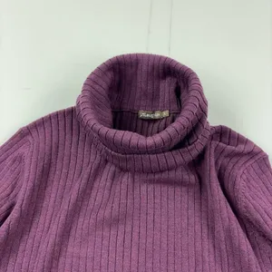 J McLaughlin Sweater Womens L Purple Turtleneck Tight-Knit Button Cuff Pullover thumbnail 7