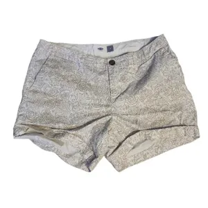 Old Navy Floral Print Cream/Olive Shorts, Size 6 thumbnail 1