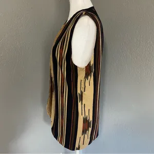 Vintage boho Vest Southwest Aztec Western Fall Vest Reversible Hippie S/M thumbnail 7