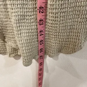Free People Size S Beige Waffle Knit Midi Dress Oversized Boho Pockets thumbnail 8