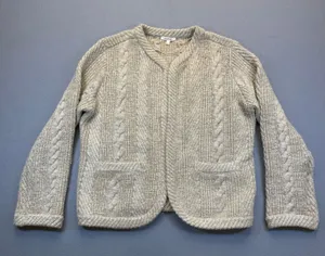 Gerard Darel Collection Studio Gold Metallic Cable Knit Cardigan Sweater Size 1‎ thumbnail 1