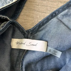 Mustard seed denim printed romper thumbnail 3