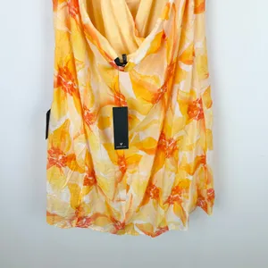 Lulus Prue Orange Floral Halter Mini Dress Rayon Resortwear Vacation XL NWT thumbnail 11