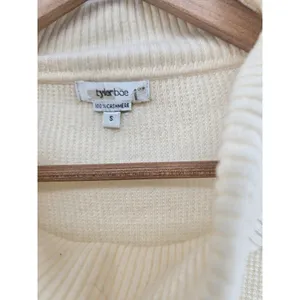 Tyler Boe Cashmere Sweater Womens S Cowl Neck Sleeveless Ivory EUC thumbnail 3