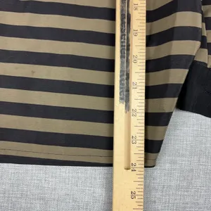 Vintage Albert Nipon Blouse Womens 6 Brown Striped Round Neck Long Sleeve‎ Silk thumbnail 4