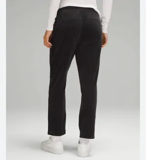 Lululemon Women Scuba Mid-Rise Straight-Leg Pants Velvet Cord 7/8 Length 4 Black thumbnail 2