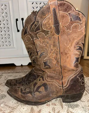 Cowgirl Boots Brown Size 9 thumbnail 1