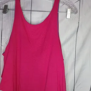 Faded Glory Women's Pink and Purple Asymmetrical Layerd 80's Style Top thumbnail 6