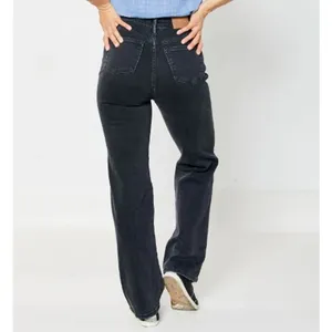 Judy Blue High Waisted Distressed 90s Straight Jean 9/29 Women’s Black thumbnail 7