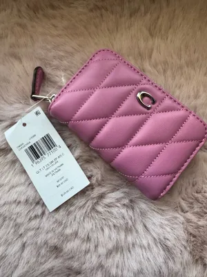 NWT Coach Quilted Pillow Essential Small Zip Around Card Case CM505 Fuchsia thumbnail 1