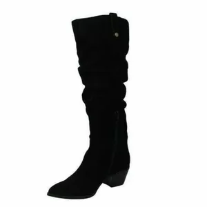 NEW INC International Concept Leather Slouchy Boot Black SZ-8 thumbnail 7