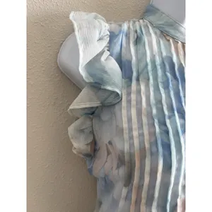 Calvin Klein Women Blue‎ Multi Printed Flutter Sleeve A-Line Mini Dress NWT 4P thumbnail 5