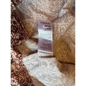 Free People Paisley Mini Dress Small Bow Sleeve Off Shoulder Cotton Pockets Boho thumbnail 8